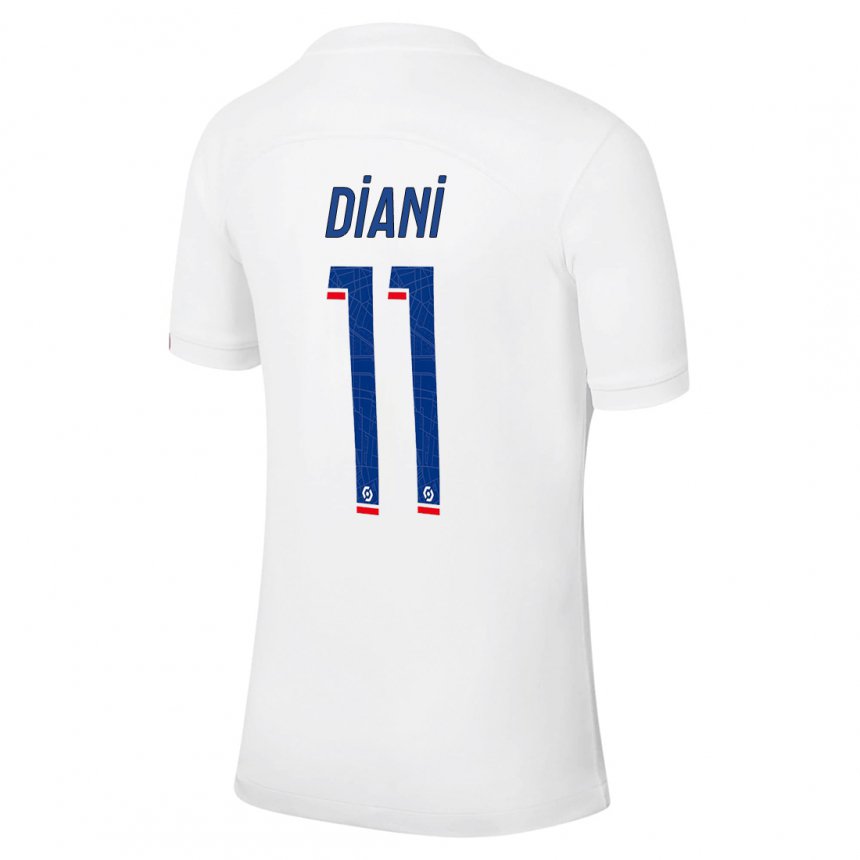 Damen Kadidiatou Diani #11 Weiß Blau Ausweichtrikot Trikot 2022/23 T-shirt Belgien