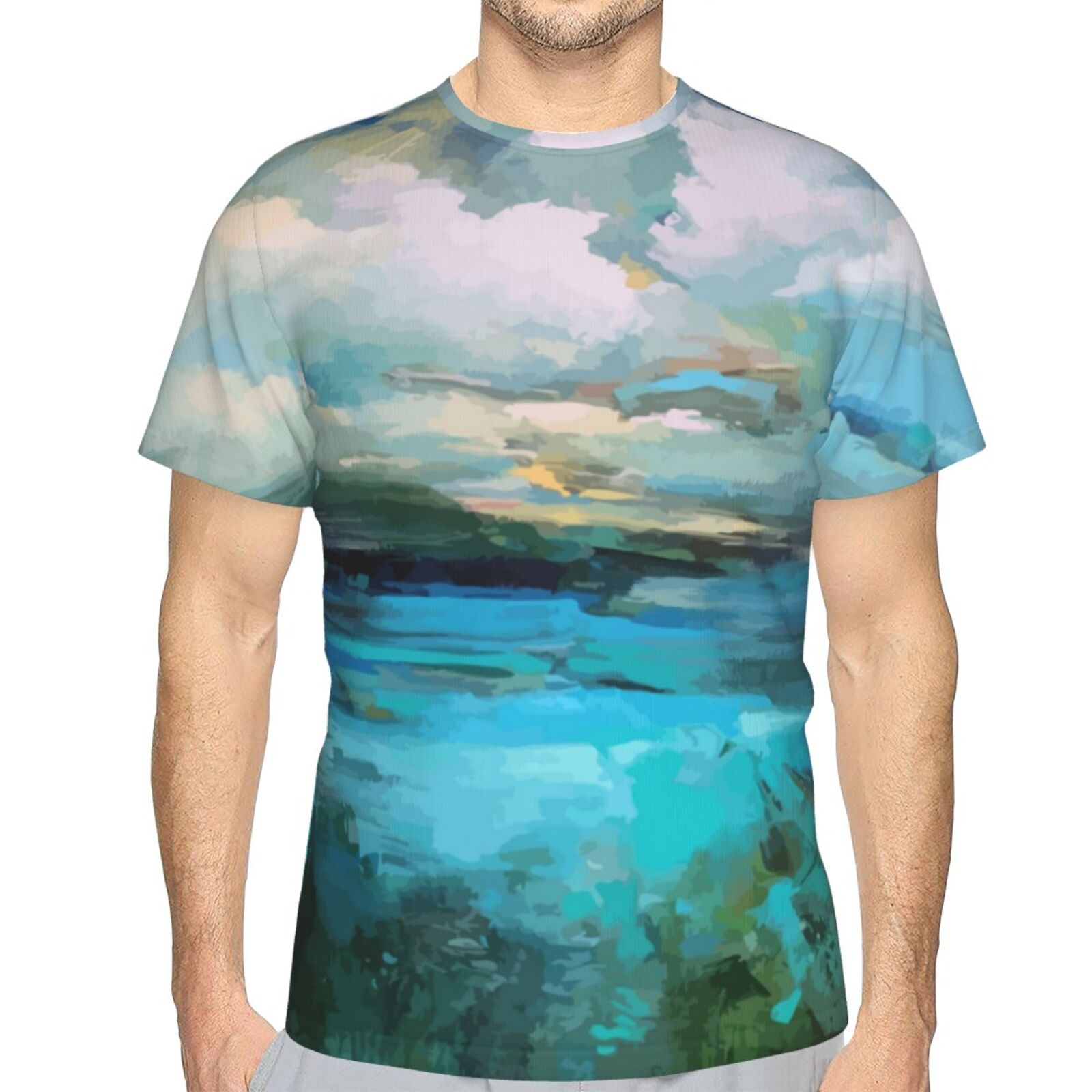 Wolken über Dem See Malelemente Klassisch Belgien T-shirt