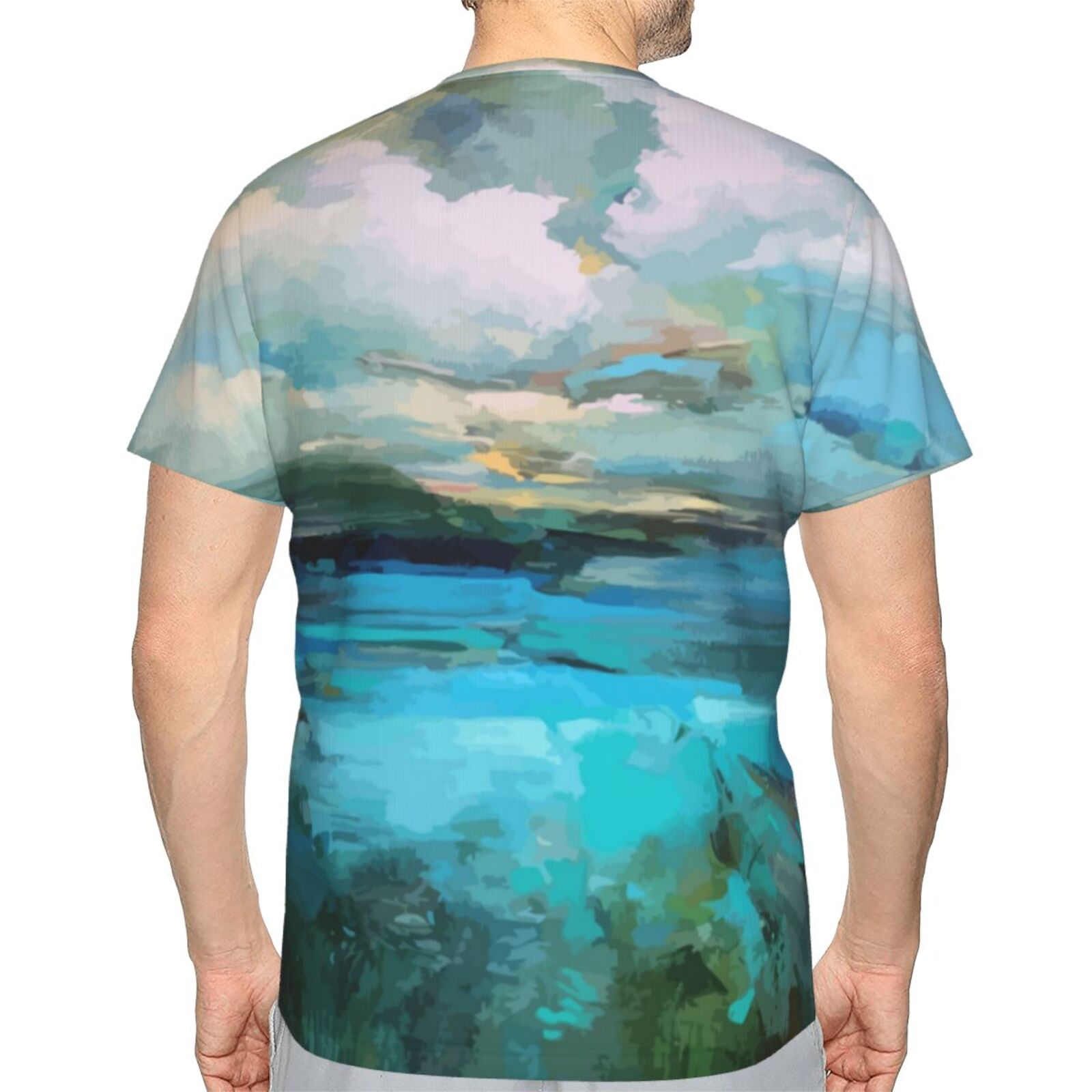 T-shirt Belgique Classique Nuages Sur Le Lac Peinture Elements